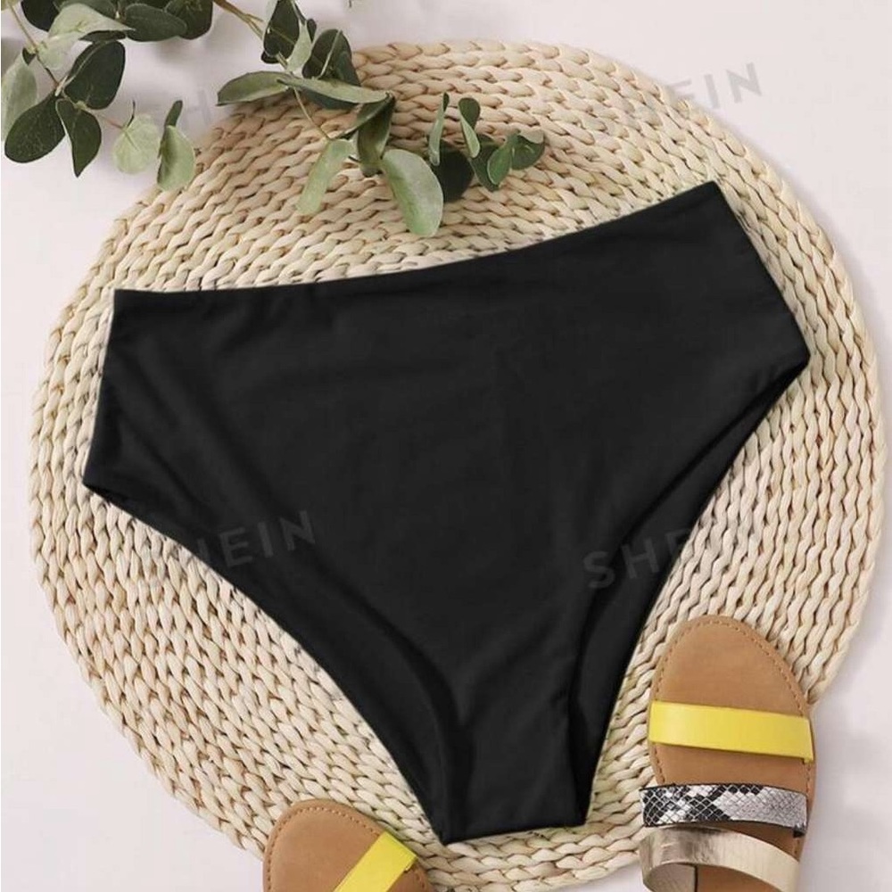 SHEIN High Waisted Black Bikini Bottoms
